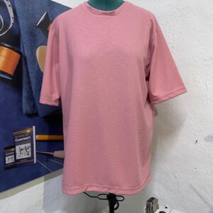 Oversized Waffle T-Shirt  - Pink