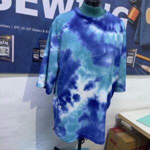 Oversized Waffle T-Shirt - Green/Blue/White mix